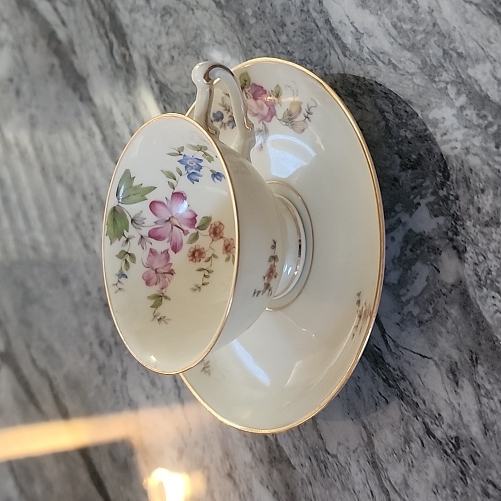 H&C Co. Selb Bavaria Germany Heinrich Teacup And Saucer,  Cream Color